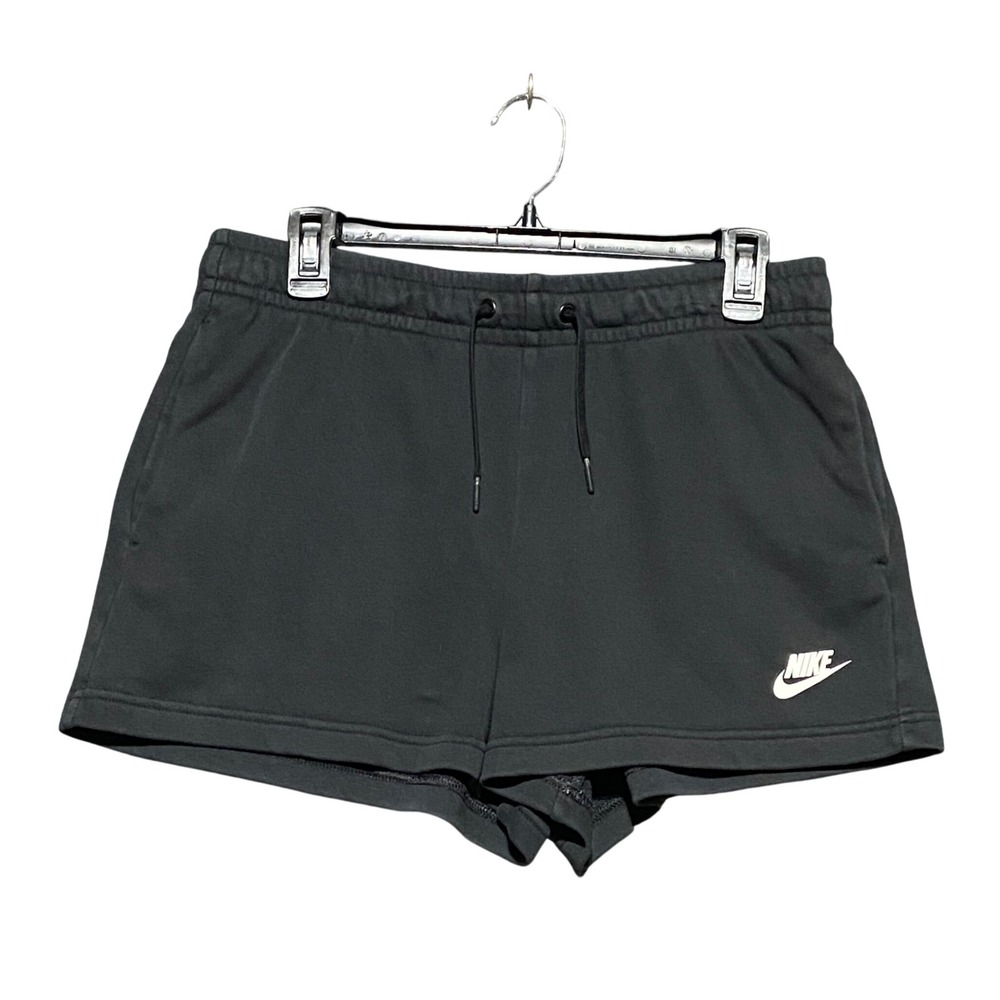 Nike Womens Sportswear Essential French Terry Shorts Black Medium Gym Lounge